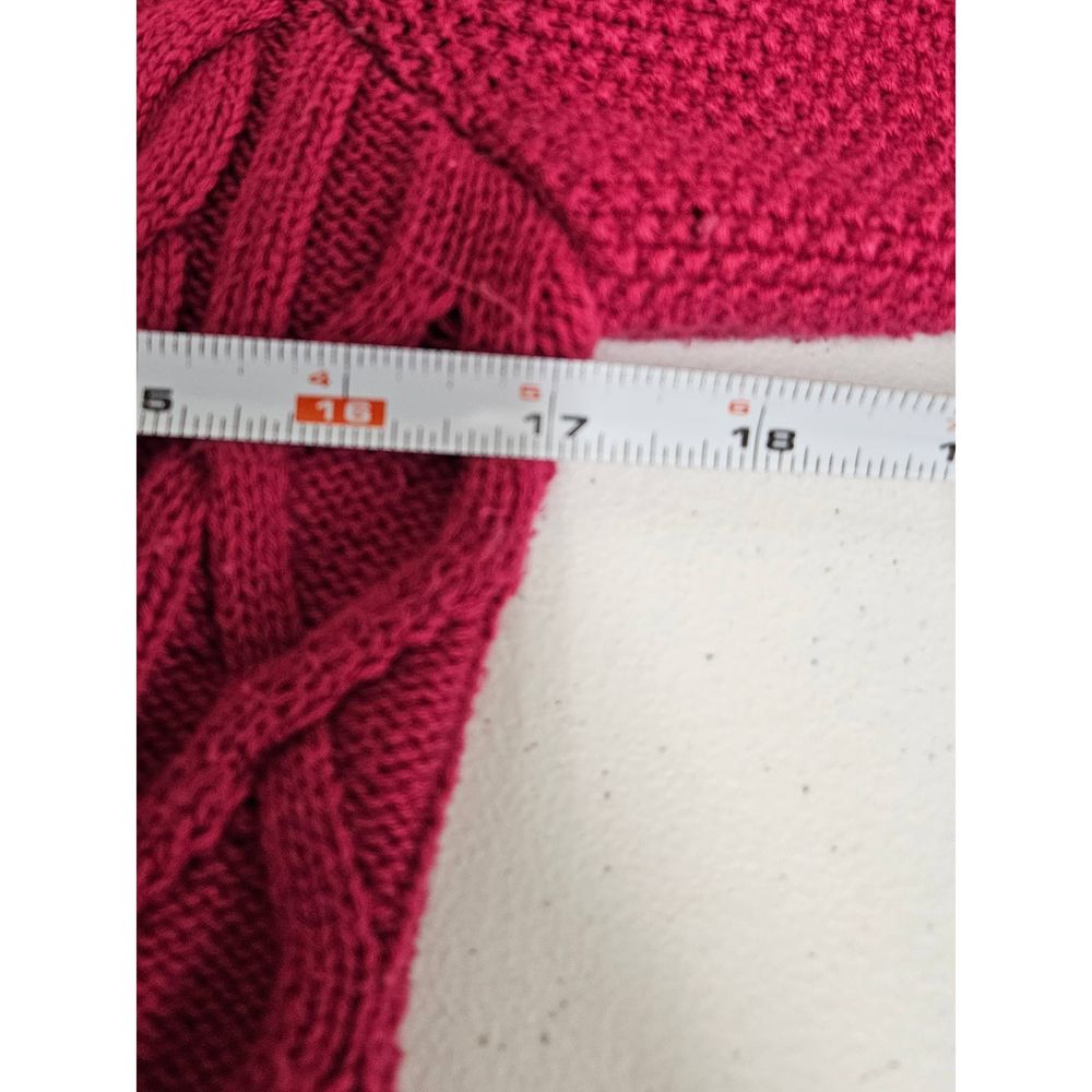 L.l. Bean Fuscia Pink Toggle Cableknit Cardigan Medium - Picture 6 of 8